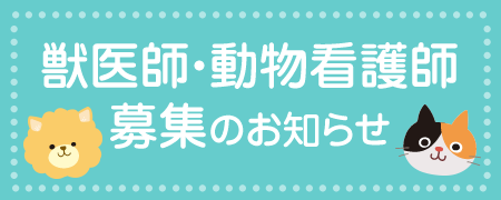 獣医師・動物看護師募集のお知らせ